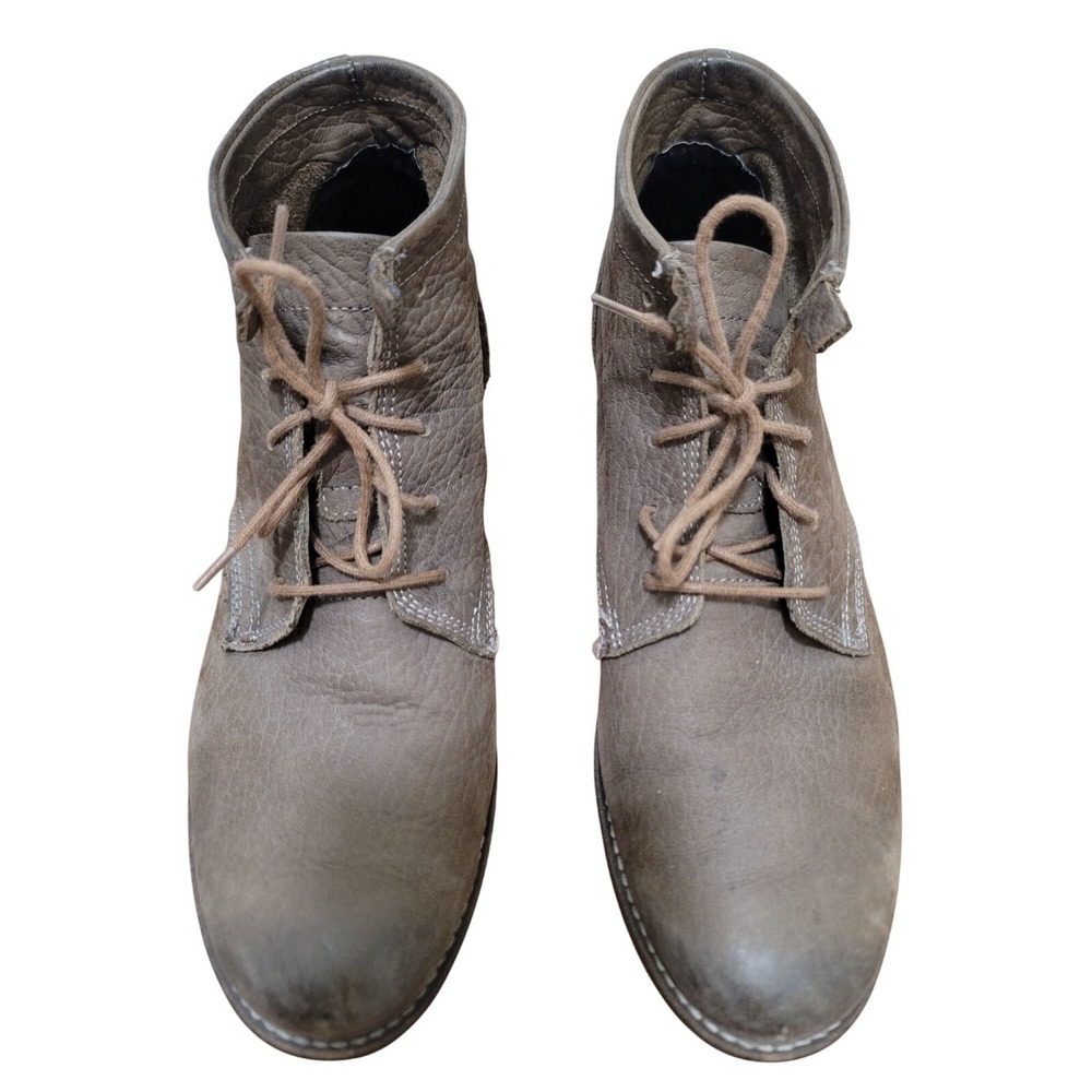 Josef Seibel Ankle Boots Men's 41 Brown Pebbled Leather Lace Up Chukka Boot
